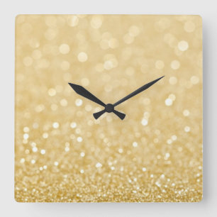 Trendy Gold Glitter Wall Clock