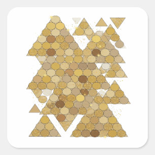 Trendy Gold GOLDEN TREES Square Sticker