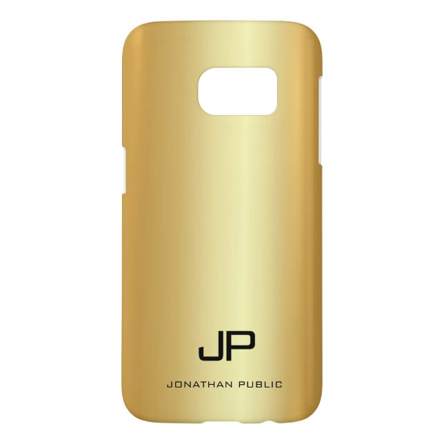 Trendy Gold Look Template Modern Monogram Name Case-Mate Samsung Galaxy Case (Back)