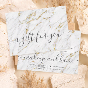 Trendy gold marble elegant gift certificate