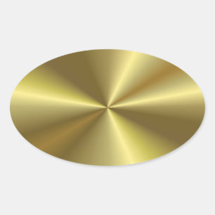 Trendy Gold Metallic Look Blank Template Elegant Oval Sticker