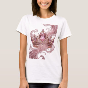 Trendy Gold PRINCESS CROWN WITH PINK GEMSTONES T-Shirt