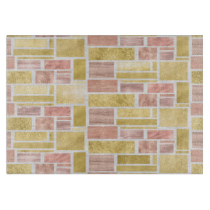 Trendy Gold Rose Gold Foil Blocks Cutting Board