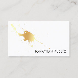 Trendy Gold Splash Modern Professional Elegant Business Card