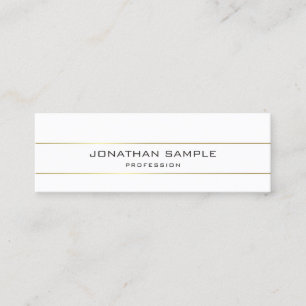 Trendy Gold Stripes Minimalist Design Chic Plain Mini Business Card