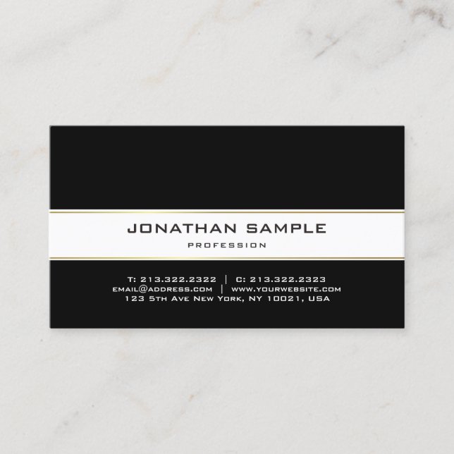 Trendy Gold Stylish Modern Plain Simple Design Business Card (Front)