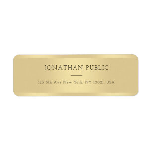 Trendy Gold Template Elegant Modern Minimalist Return Address Label