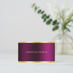 Trendy Gold Text Elegant Purple Template Modern Business Card