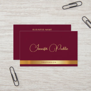 Trendy Gold Text Typography Premium Thick Luxury Business Card