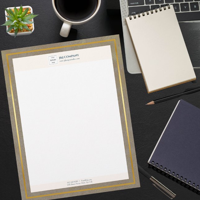 Trendy Gold Texture Logo Custom Letterhead (Creator Uploaded)