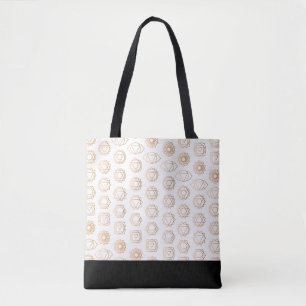 Trendy Gold White Chakras Pattern Tote Bag