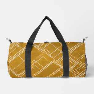 Trendy Gold White Vintage Art Deco Collection Duffle Bag