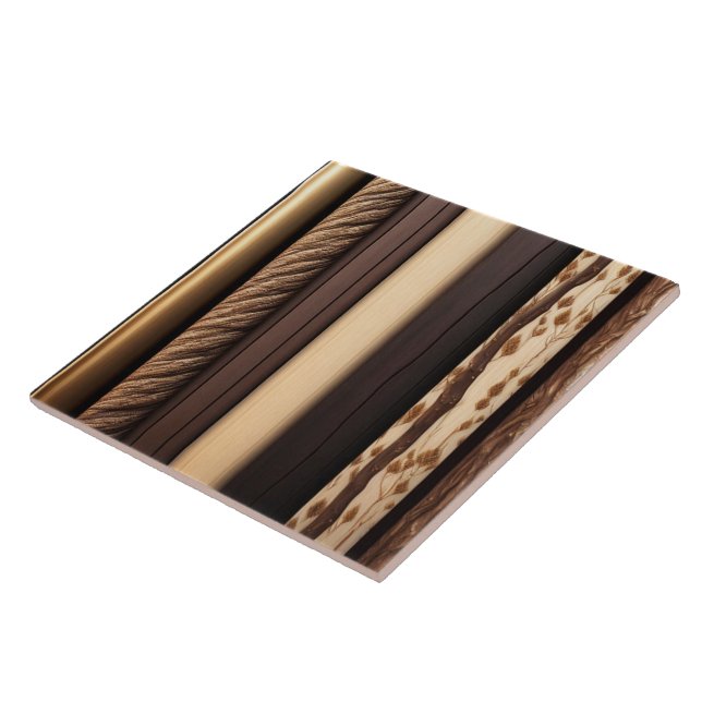 Trendy Gold Wood Art Lamperia Collection Ceramic Tile (Side)