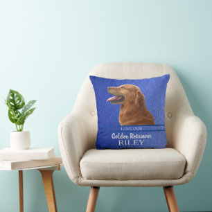 Trendy Golden Retriever Throw Pillow