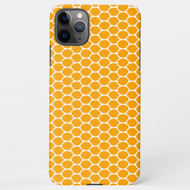 Trendy Golden Sun Yellow Oval Honeycomb Pattern iPhone Case (Back)