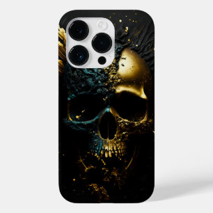 Trendy Gothik Totenkopf in black gold design Case-Mate iPhone 14 Pro Case