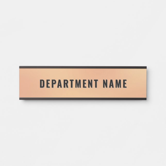 Trendy Gradient Simple Department Name Door Sign (Front)