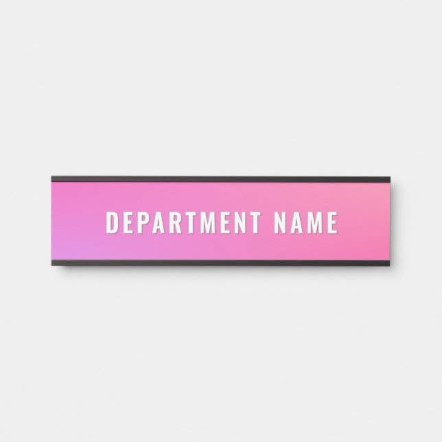 Trendy Gradient Simple Department Name Door Sign (Front)
