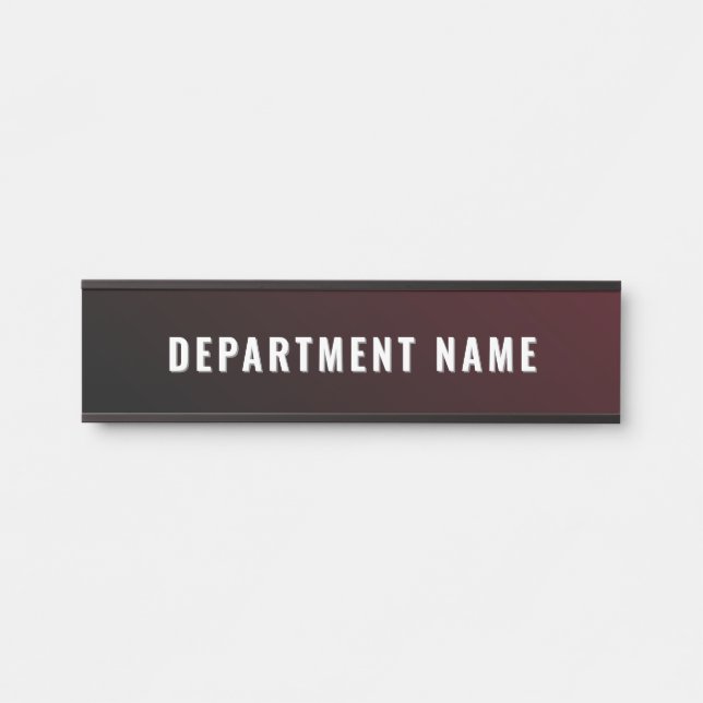 Trendy Gradient Simple Department Name Door Sign (Front)