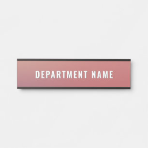 Trendy Gradient Simple Department Name Door Sign