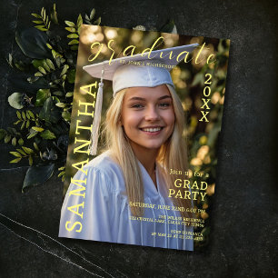 Trendy Graduate Magazine Cover Inspired Graduation Invitation