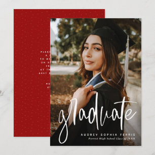 Trendy graduate vertical graduation announcement
