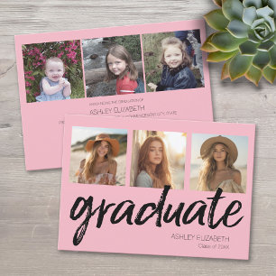 Trendy Graduation Party Announcement with 6 Photos
