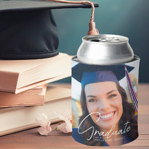 Trendy Graduation Senior Photo Keepsake Party Can Cooler