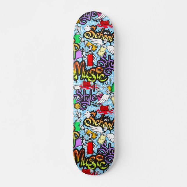 Trendy Graffiti Art Pattern  Skateboard (Front)