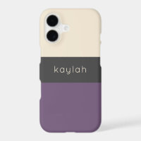 Trendy Grape Colour Block Pattern with Any Name