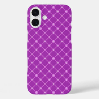 Trendy Grape, Purple Criss-Cross Pattern iPhone 16 Plus Case