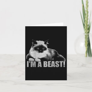 Trendy Graphic Cat Stamp I'm A Beast Card