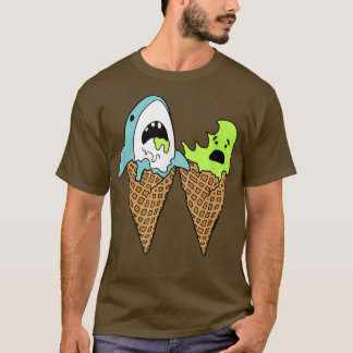 Trendy Graphic Shark Bite Ice Cream Cones  T-Shirt