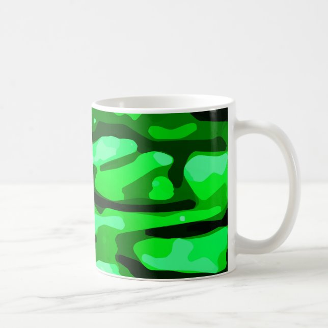 Trendy Green Camo Pattern Coffee Mug (Right)