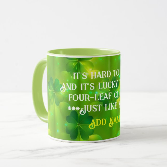 Trendy Green Clover 4 Lists Collection Mug (Front Left)