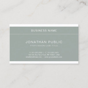 Trendy Green Creative Minimalistic Design Luxury Business Card