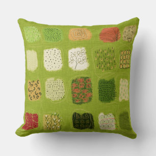 Trendy Green Doodle Designs Cushion
