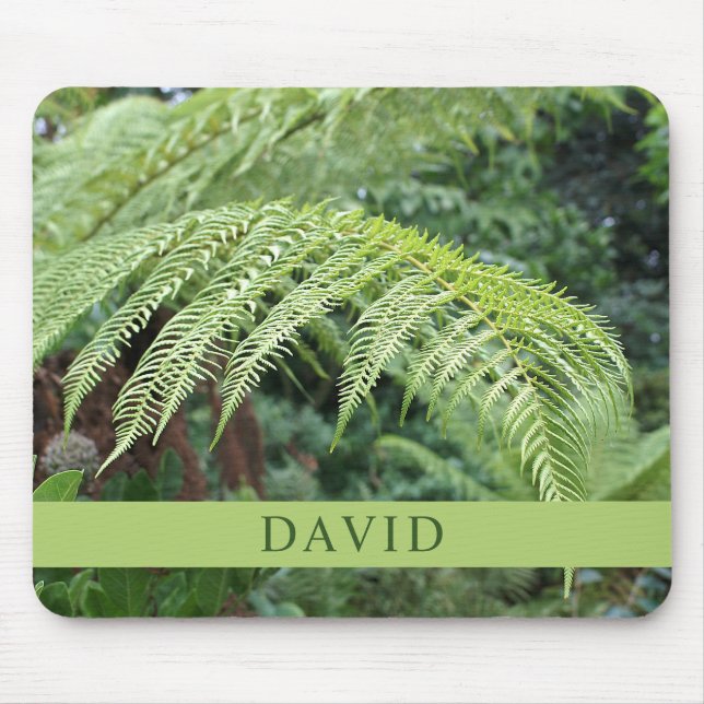 Trendy Green Fern Mouse Mat (Front)