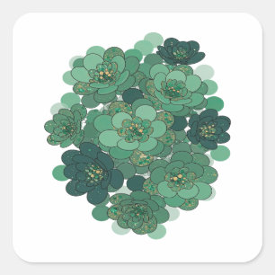Trendy Green FLORAL Gift Sticker