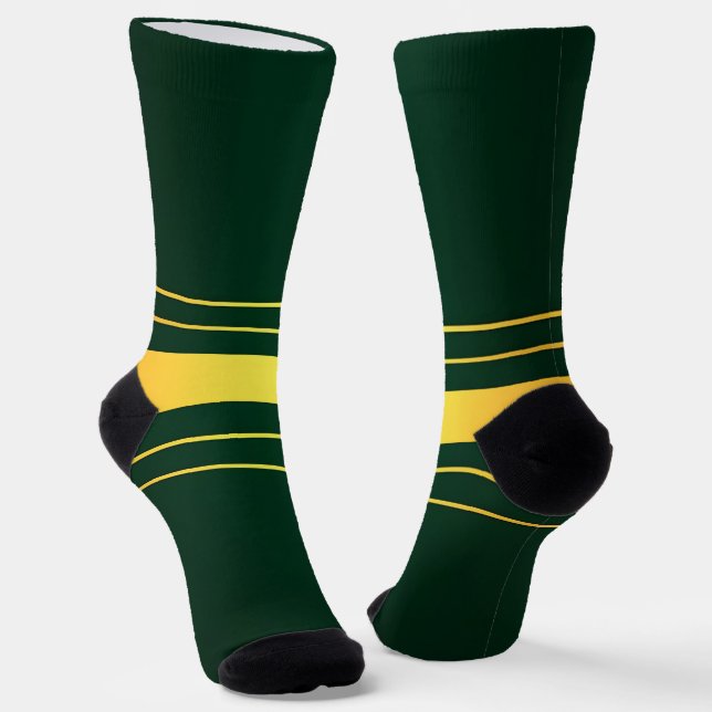 Trendy Green Gold Luxury Linen Texture Collection Socks (Angled)