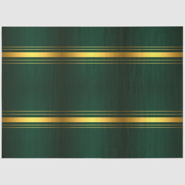 Trendy Green Gold Luxury Linen Texture Collection Tissue Paper (Front)