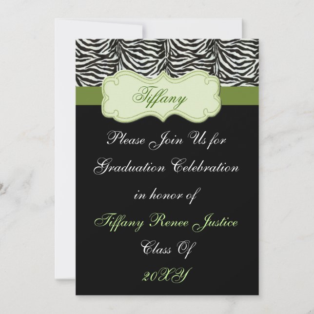 trendy green Graduation party Invitation (Front)