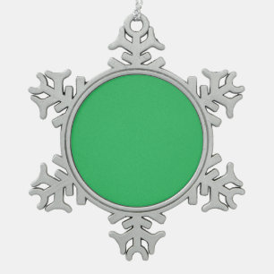 Trendy Green Grainy Background Snowflake Pewter Christmas Ornament