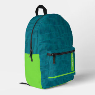 Trendy Green Personalized Name Printed Backpack