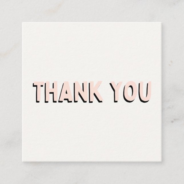 Trendy Green Pink Thank You Media Insert  (Front)