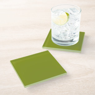 Trendy Green (solid colour) Glass Coaster