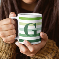 Trendy Green Stripes with Monogram