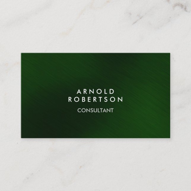 Trendy Green Stylish Modern Business Card (Front)