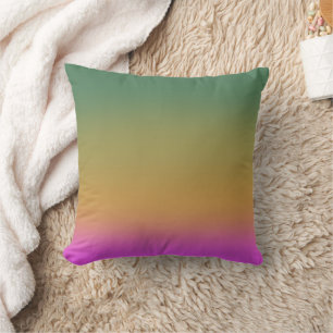 Trendy green yellow pink gradient cushion