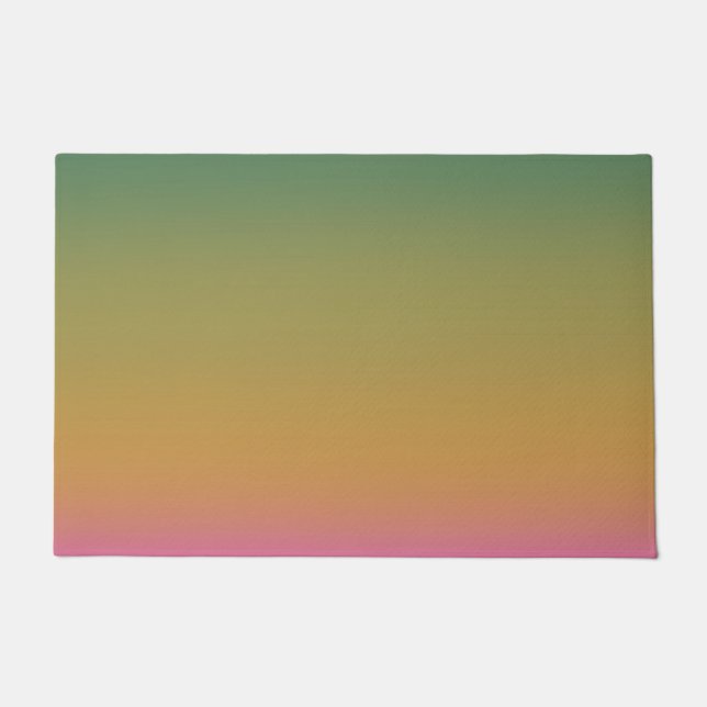 Trendy green yellow pink gradient doormat (Front)